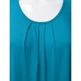 thumbnail image 5 of Doublju Women's Casual Sleeveless Tunics Blouses Chiffon Zipper Tank Tops CYAN M, 5 of 5