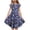 AB26 Dark Blue, variant on Bainana Girls Summer Dresses Floral Print Ruffled Sleeve Crew Neck Dress Fashion Stylish Little Youth Girls Holiday School Street Party Playwear Light Blue Size 6-7 Years