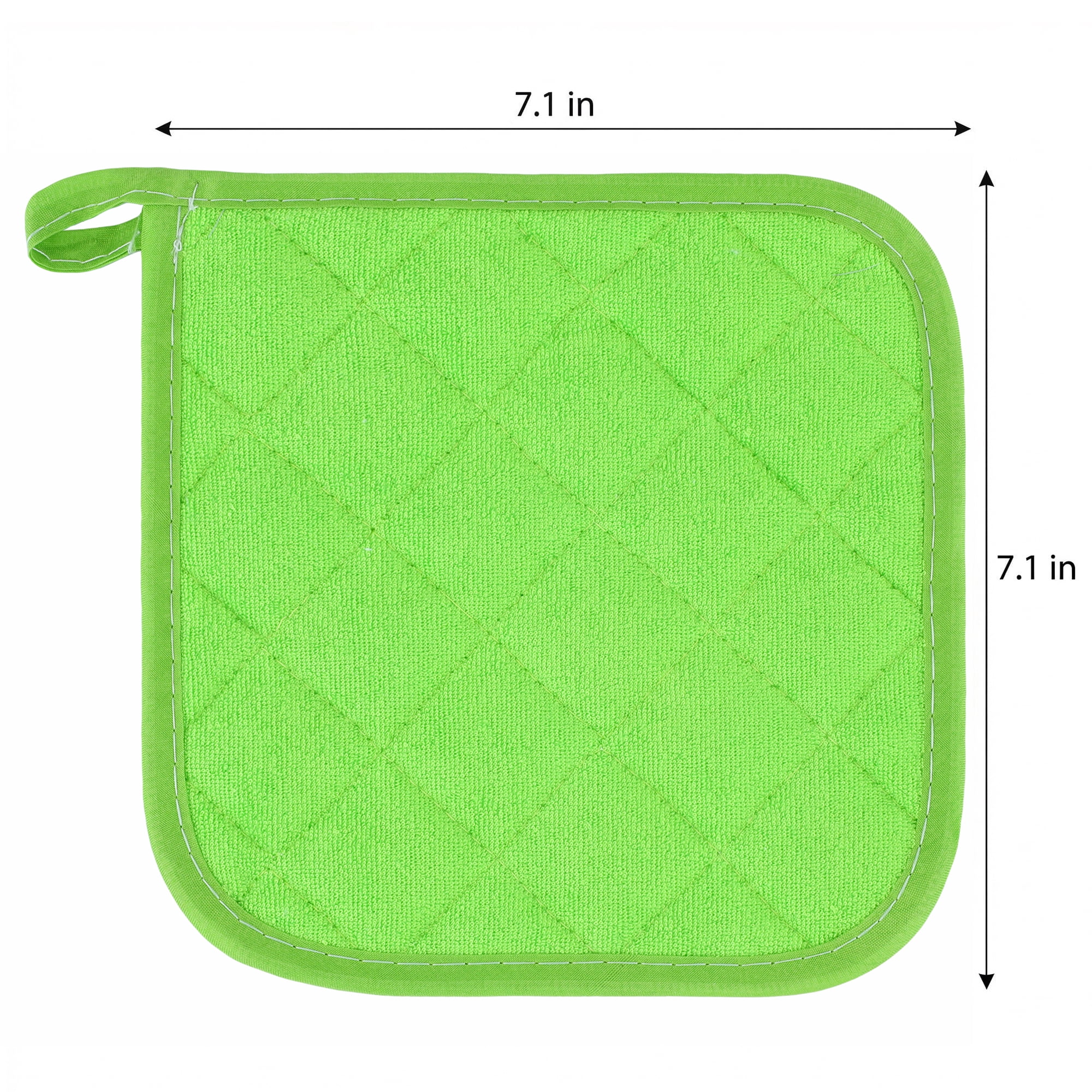 Unique Bargains Pot Holders Heat Resistant Non Slip Hot Pads for Cooking Green 6Pcs