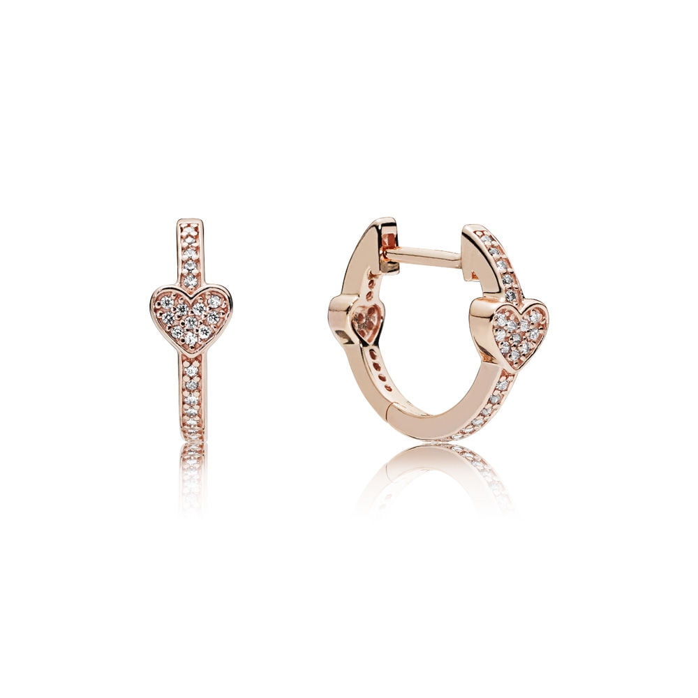 Pandora rose alluring hearts hoop earrings deals