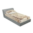 thumbnail image 2 of Ambesonne Underwater Fitted Sheet & Pillow Sham Set, Marine Fishing Net, Twin, Beige Cream, 2 of 2
