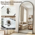 thumbnail image 6 of Antok Arched Full Length Mirror 71"x32", Standing Floor Mirror with Black Frame, Durable Anti-Shatter Glass, Freestanding/Wall Mountable for Bedroom, Living Room, Dressing Room, 6 of 7