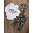 thumbnail image 2 of Aunavey Newborn Baby Boys Long Sleeve Letters Deer Romper Bodysuit Pants Hat Outfit Clothes Set, 2 of 6
