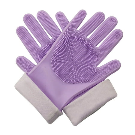 

Plush Dishwashing Gloves Waterproof Household Gloves Cat Dog Scratch Snap Proof Pet Bathing Gloves