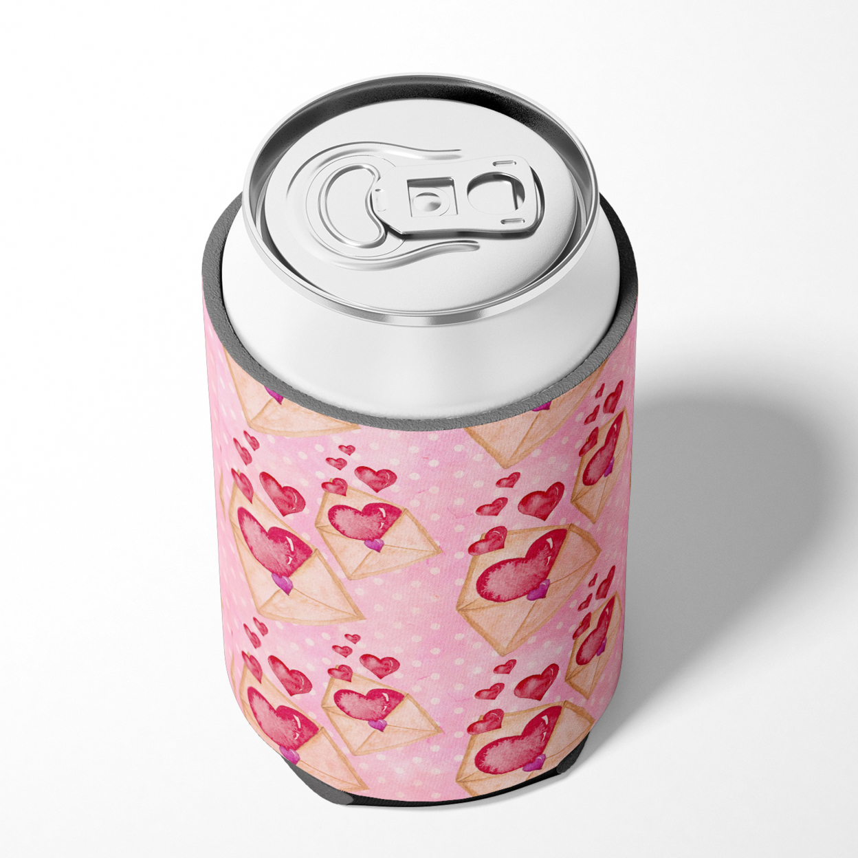 Watercolor Pink Love Letter Can or Bottle Hugger