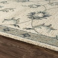thumbnail image 3 of LR Home Aiden 5' x 7' Ivory/Light Blue Floral Wool Indoor Area Rug, 3 of 8