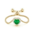thumbnail image 2 of ANGARA Natural Heart-Shaped Emerald Bolo Ring with Diamond Halo in 14K Yellow Gold for Women (Size-4mm) | May Birthstone, Birthday, Anniversary, Jewelry Gift for Women | Natural Emerald Ring, 2 of 8