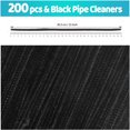 thumbnail image 2 of Nvzi Limpiadores de pipa negros de 200 piezas, tallos de chenilla, limpiadores de pipa para manualidades, suministros de arte y manualidades, 2 of 4