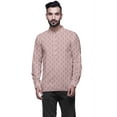 thumbnail image 1 of Atasi Kurta en Coton à Manches Longues à Revers pour Hommes Col Mandarin Chemise Ethnique Imprimée, 1 of 1