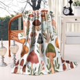 thumbnail image 2 of Colorful Mushroom Leaf White Pattern Blanket,Comfortable Soft Lamb Wool Throw Blanket,All Season,Warm Lightweight Blankets for Sofa Bed Couch Living Room Chair,40"x50", 2 of 4