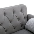 thumbnail image 4 of Royard Oaktree 55" Velvet Sofa Button Tufted Loveseat with Two Pillows Upholstered Small Sofa Chair with Gold Metal Feet Modern Decor Sofa Couch for Living Room Bedroom Apartment,Grey, 4 of 5
