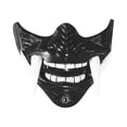 thumbnail image 4 of Half Face Oni Mask Black Resin Halloween Mask 1 Pack for Masquerade Party Accessory, 4 of 4