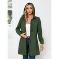 thumbnail image 3 of SWSMCLT Women's Hooded Rain Jackets Waterproof Long Full Zip Coat Rain Coats Outerwear Fall Casual Anoraks Hood Thigh Length Pockets Army Green Large, 3 of 5