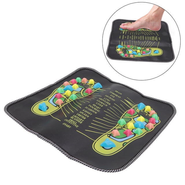 Fugacal Reflexology Walk Stone Mat, Foldable Foot Massage Mat For Foot Massage
