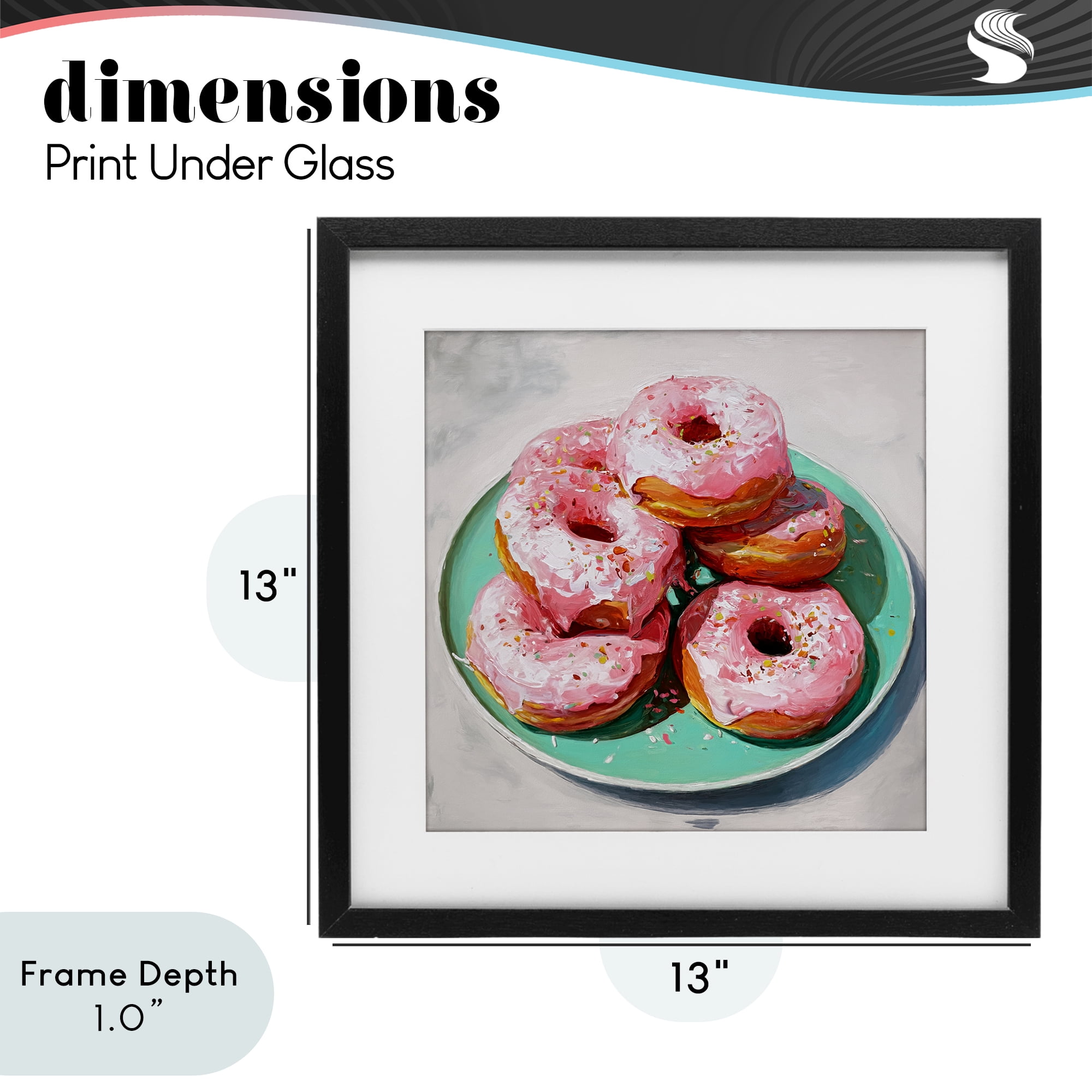Stupell Industries Pink Frosted Donuts Black Framed Print Under Glass, design by Tina LeCour
