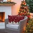 thumbnail image 4 of Outdoor Waterproof Pillow Covers Red Black Plaid Snowflakes Throw Cushion Case，Cute Small Snowman Pillowcase for Bed,Sofa,Couch, Patio Furniture, 18x18 in, 2Pack Decorative Pillows, 4 of 9