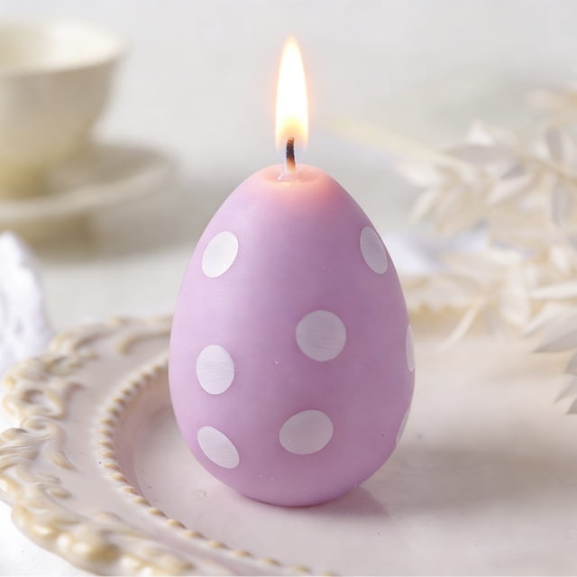 Vela perfumada con forma de huevo de Pascua | Vela decorativa de cera de soja con lunares | Centro de mesa primaveral para el hogar y recuerdos de fiesta