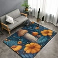 thumbnail image 2 of Vintage Blue Leaf Mushroom Shaggy Area Rug, Rugs for Living Room Bedroom Non Slip Door Mat Indoor Carpet Machine Washable Nursery Home Decor Floor Mats for Entryway 60x39in-#, 2 of 5