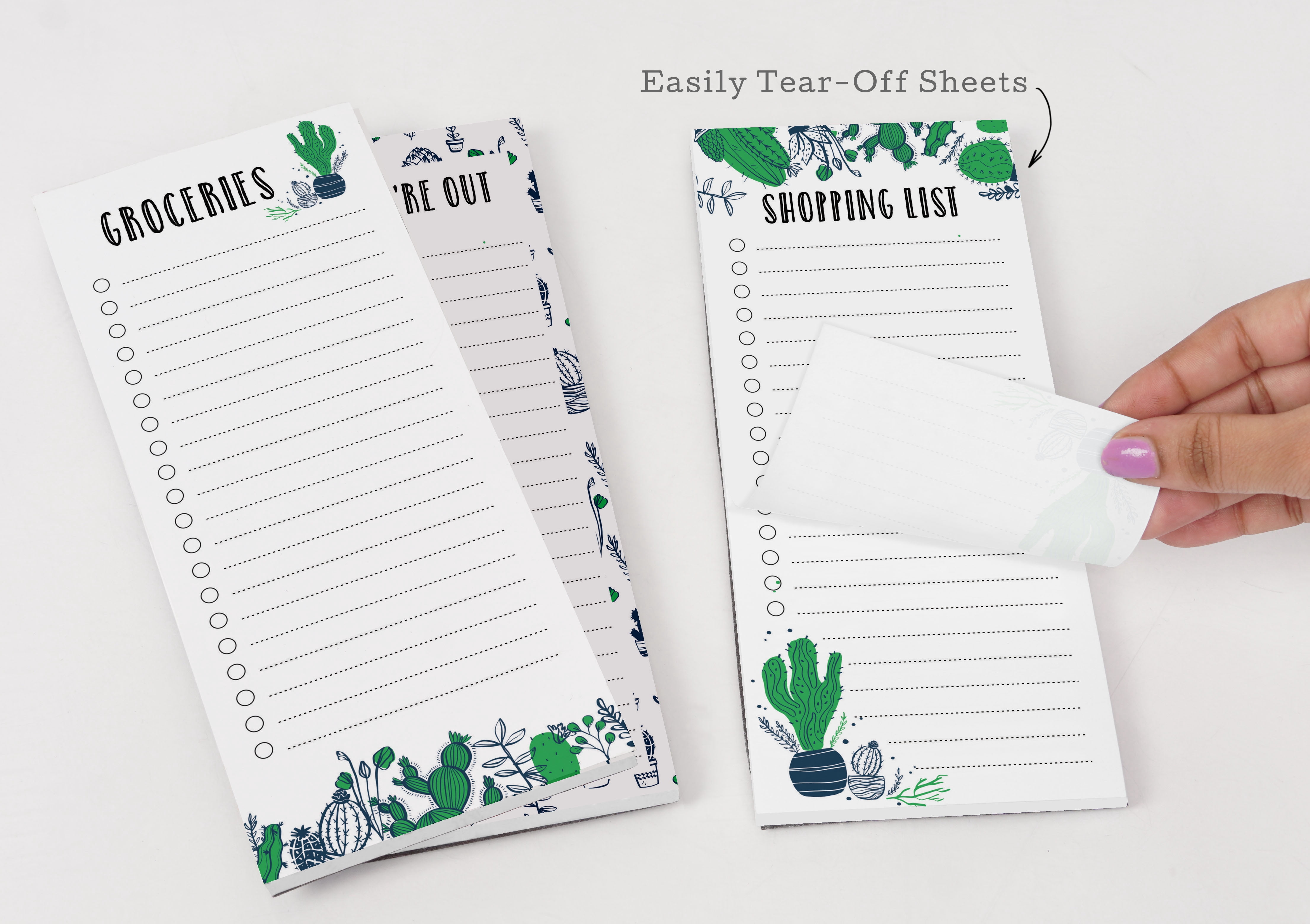 Inkdotpot Pack of 3 Magnetic Fridge To-Do List Notepads- Magnetic Memo Pads For Refrigerator-(50 Sheets Each)-LQ