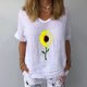 thumbnail image 1 of Fiudx Ofertas Flash Del Día Solo En Línea Camiseta de Manga Corta con Cuello En V y Estampado de Girasol para Mujer, Blusa Informal Holgada, 1 of 3