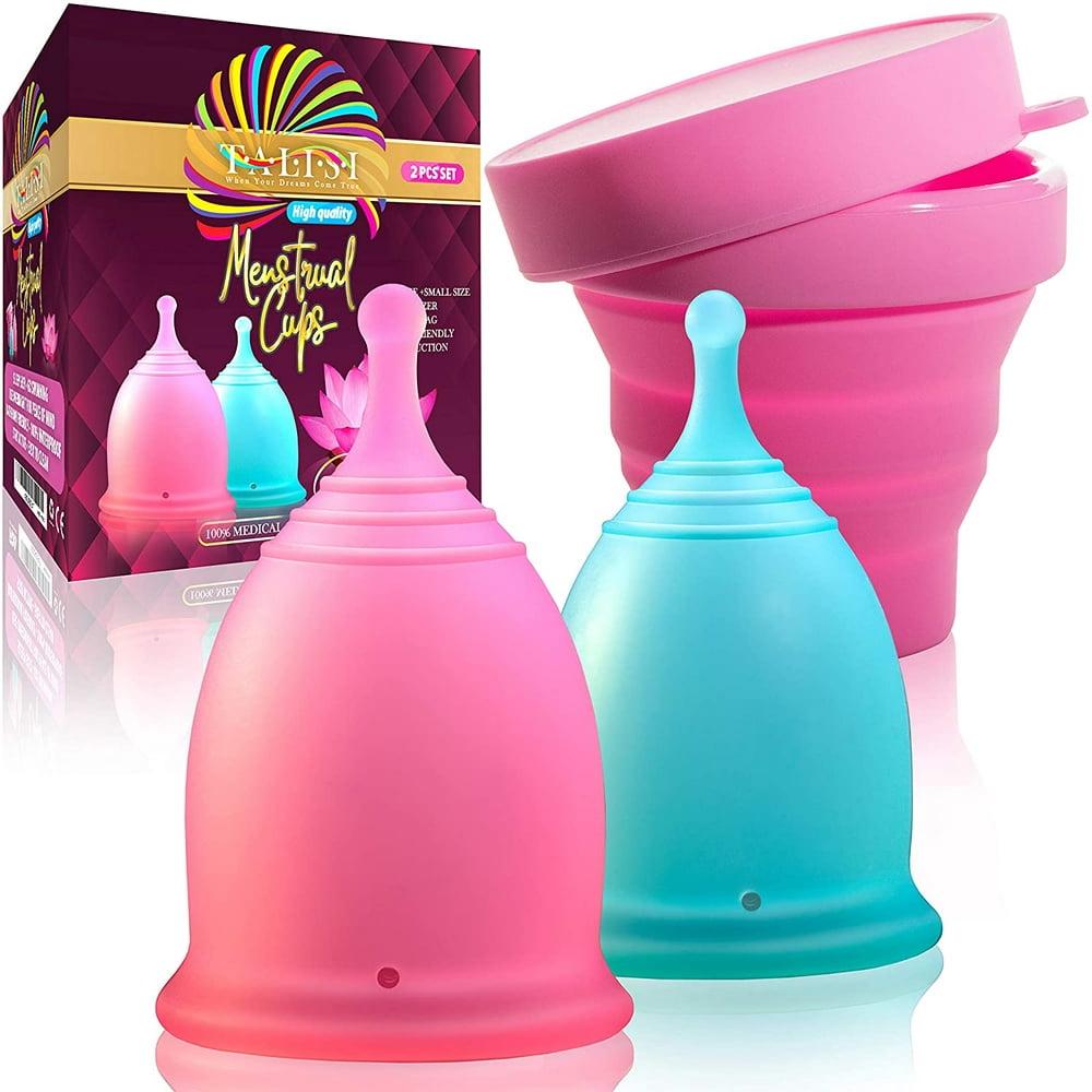 Talisi Reusable Feminine Menstrual Cups Set Of 2 Menstruation Period Cups For Women With 