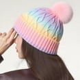 thumbnail image 2 of Chuancc White Winter Hats For Women Ladies Winter Hats Thermal Pullover Hat Pom Poms For Hats Women Beanies For Winter Bulk Winter Hats Cute Beanies For Women Pink One Size, 2 of 4