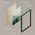 thumbnail image 4 of PixonSign Framed Canvas Print Wall Art Set - Watercolor Pine Tree Mountain Range Forest Art - Set of 3 Nature Wilderness Landscape Wall Décor for Living Room, Bedroom - 12"x16"x3 Panels Black, 4 of 5