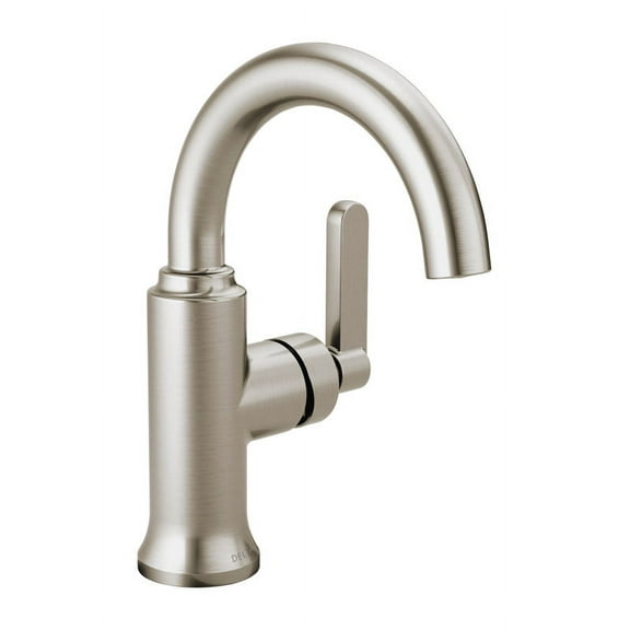 Delta Alux Spotshield Brushed Nickel Single Handle Lavatory Faucet 4 in.