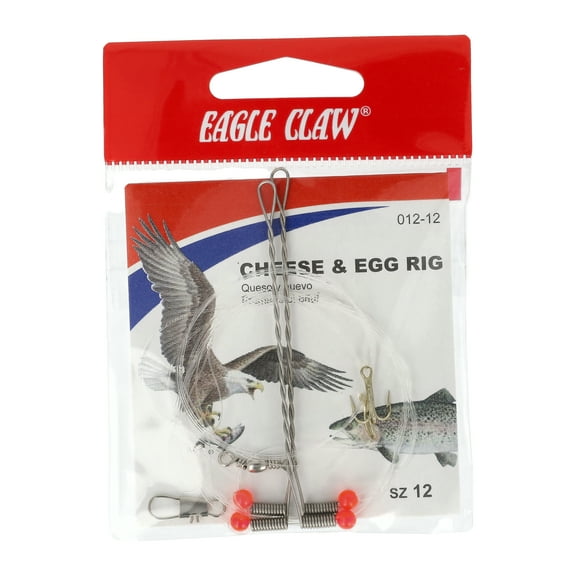 Eagle Claw 012W-12 Salmon Egg and Cheese Rig, Gold, Size 12 Egg Hook