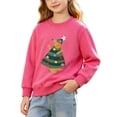 thumbnail image 2 of Toddler Girls Cotton Graphic Sweatshirt Long Sleeve Casual Cute Crewneck Fall Winter Kids Pullover Tops Hot Pink 2-7 T, 2 of 9