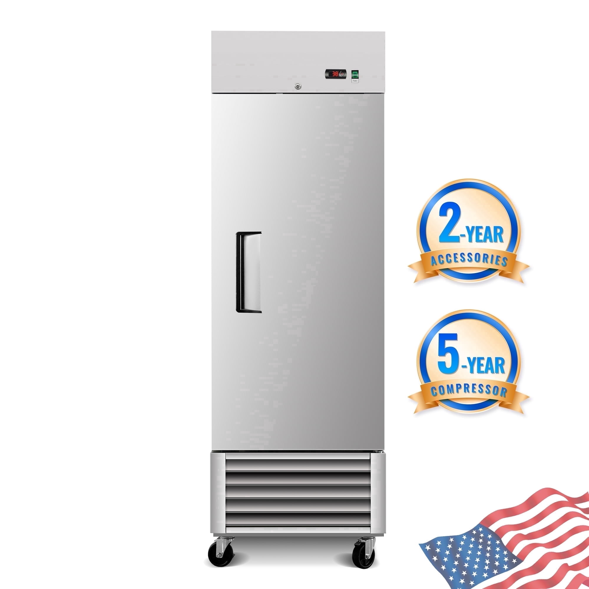 ORIKOOL 27" Commercial Expandable Upright Refrigerator, Single Door Stainless Steel