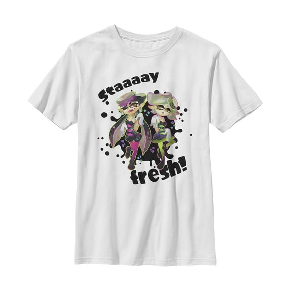 Boy's Nintendo Splatoon Stay Fresh  Graphic Tee White Small