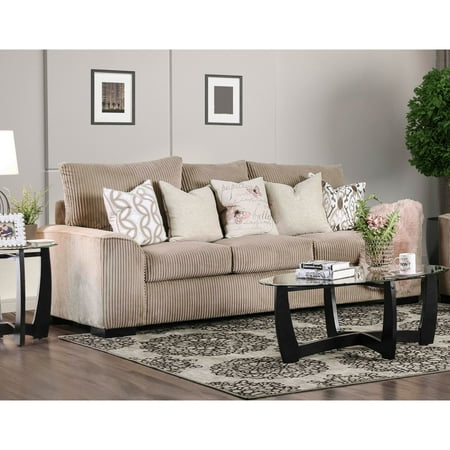 Furniture Of America Carino Wide Wale Microfiber Corduroy Sofa