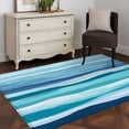 thumbnail image 6 of Rectangle Rug 4x6ft Area Rug, Summer Navy Blue Water Ripple Area Rugs for Living Room Bedroom, Watercolor Gradient Ombre Floor Mat Non-Slip Non-Shedding Carpet Indoor Accent Rugs, 6 of 9