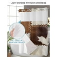 thumbnail image 4 of No Hook Shower Curtain with Snap in Liner,Western Farm Cow Leather Texture Waterproof Bath Curtain Double Layers with See Through Top Window,Brown White Animal Skin Hotel Shower Curtains 36x72in, 4 of 9