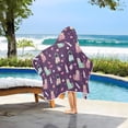 thumbnail image 3 of Yayeee Kids Hooded Towel with Hand Pockets Beach Soft Absorbent Bath Wrap 50 x 23.5 inch, Purple Space Cat Pattern, 3 of 5