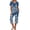 Navy, variant on Tnhcen Women's Capri Pajama Sets Short Sleeve Shirt Capri Pants with Pockets Sleepwear Homewear Sets S-2XL