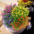 thumbnail image 4 of Artificial Fake Flowers Outdoor, Fake Plastic GreeneryWedding Farmhouse Decor 8 Pcs Red Lotus, 4 of 5