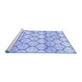 thumbnail image 2 of Ahgly Company Machine Washable Indoor Round Trellis Blue Modern Area Rugs, 6' Round, 2 of 4