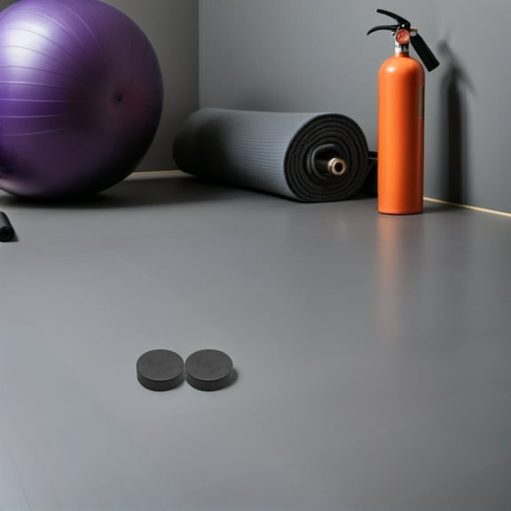 OFFIGAM 2-Pack Black Indoor Hockey Pucks for Training and Gym Use with Smooth Low Friction Sliding