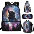 thumbnail image 7 of Jeiento Wolf Backpack for Boys 8-10 with Lunch Box Primary School Bag and Lunch Bag Galaxy Sky Kids Bookbag Age 10-12 Elementary Pencil Case Water Bottle Holder, 7 of 7