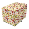 thumbnail image 1 of Fruits Dog Crate Cover, Smiling Banana Funny Mulberry Happy Apricot Peach Hearts Lemons Theme, Easy to Use Pet Kennel Cover for Medium Large Dogs, 35" x 23" x 27", Multicolor, by Ambesonne, 1 of 6