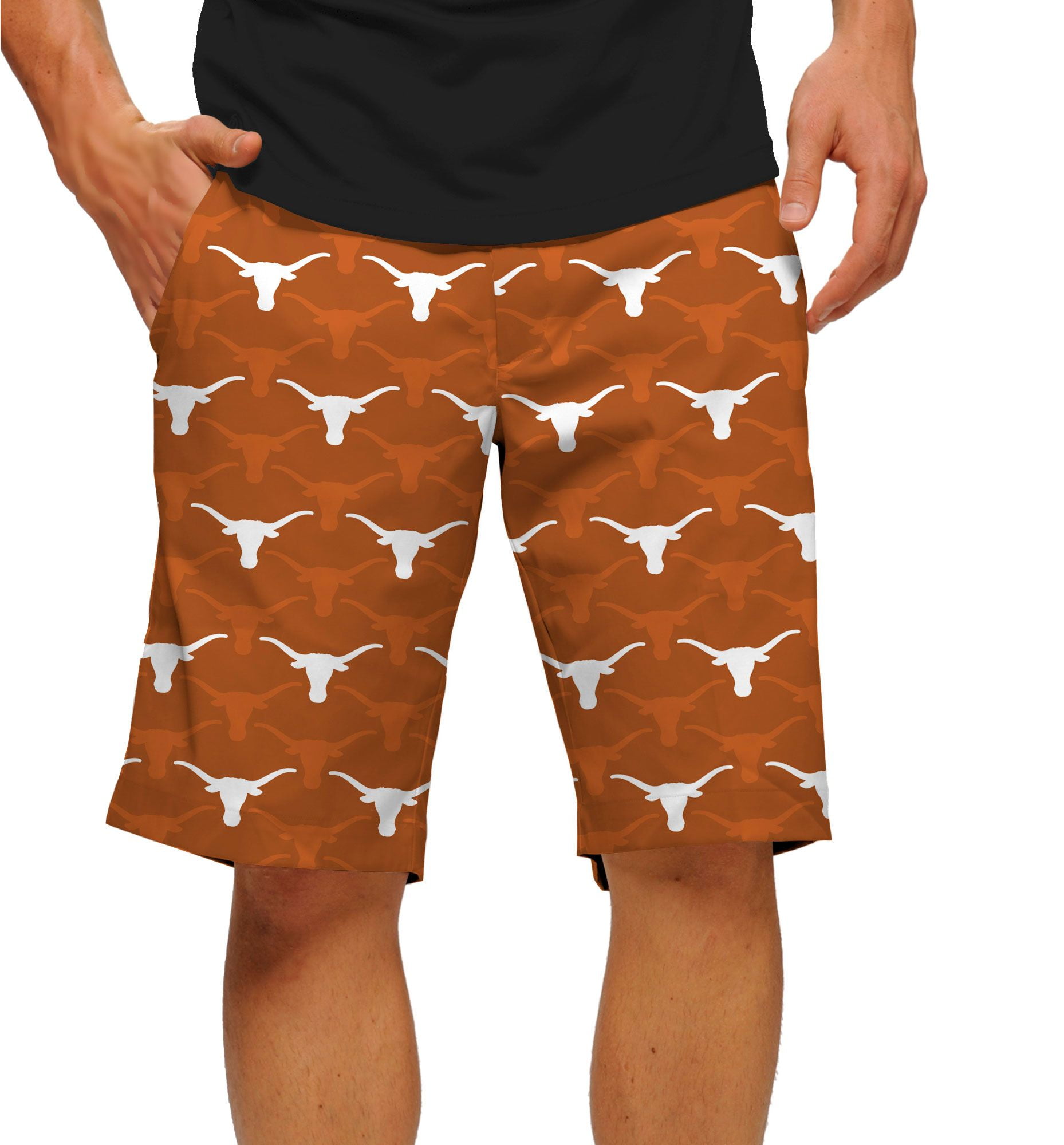 Loudmouth Men's Texas Longhorns 'Hook Em' Stretchtech Golf Shorts