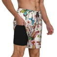 thumbnail image 3 of Balery Watercolor Floral With Butterflies Mens Swim Trunks Swim Shorts for Men Quick Dry Inseam Beach Shorts with Compression Liner Pocket-Medium, 3 of 9