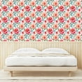 thumbnail image 3 of Ambesonne Retro Floral Peel & Stick Wallpaper for Home, Flowers Nature Exotic, 13"x72", Pale Ruby Cadet Blue, 3 of 5