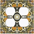 thumbnail image 3 of Metal Light Switch Plate Cover Mandala Orange Brown Flower Tile Pattern MDL058, 3 of 13