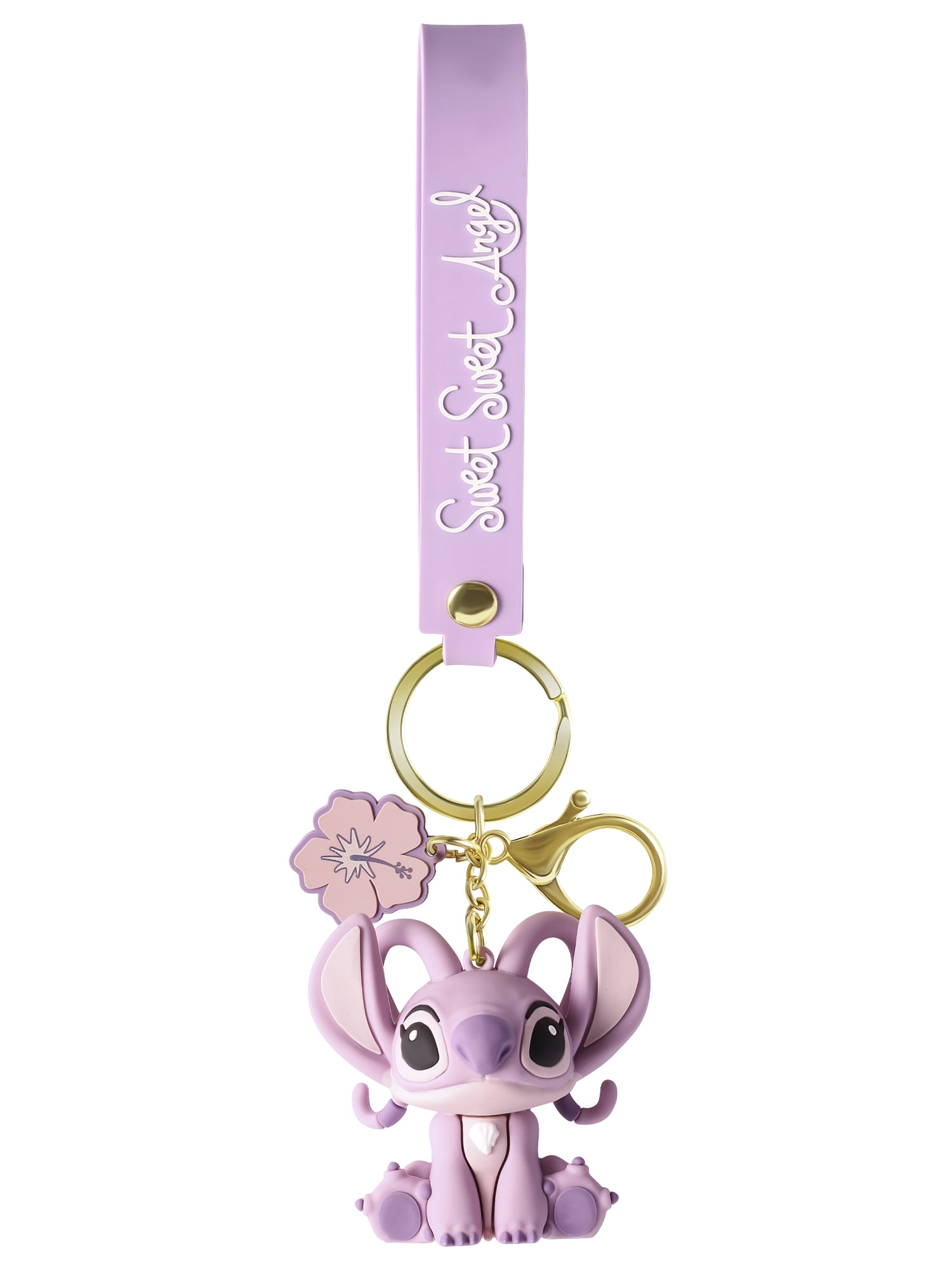 Disney Lilo & Stitch 3D PVC Keychain Angel 'Ohana Means Family'