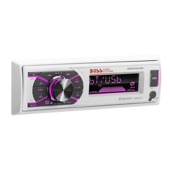 BOSS Audio Systems MR632UAB Marine Boat Stereo – Single Din, Bluetooth, AM/FM Radio Receiver, USB, Weatherproof, Detachable Front Panel