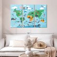 thumbnail image 2 of Elephant Stock World Animals Kids' Chart Wall Art - Horizontal Multi Panel Canvas - Kids Room Wall Decor - Map Multi Panel - Blue And Gray Decor - 50" x 32", 2 of 4