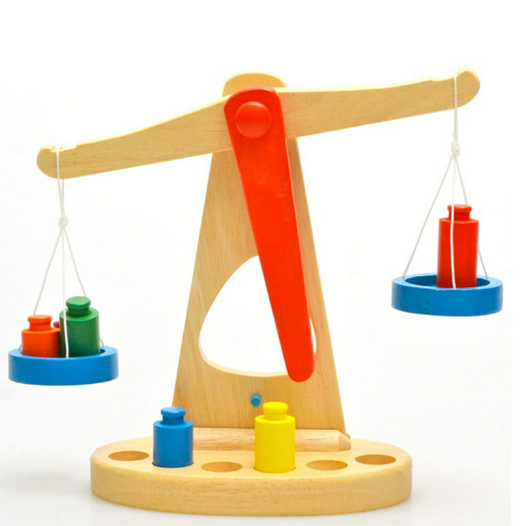 Shulemin Montessori Wooden Balance Weighing Scale Early Childhood Education  Baby Kids Toy